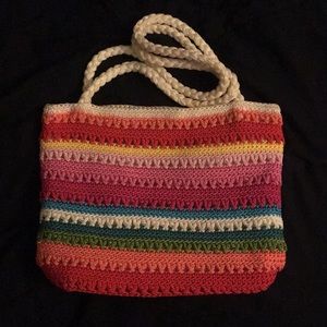 Rainbow knit purse